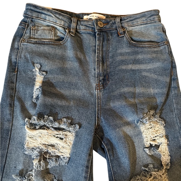 Almost Famous Distressed Wide Leg Jeans Size 7 - Picture 6 of 11